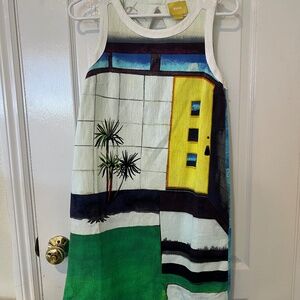 MAEVE Super Cute Fun Pool Scene Shift Dress Sz 4 Anthropologie
